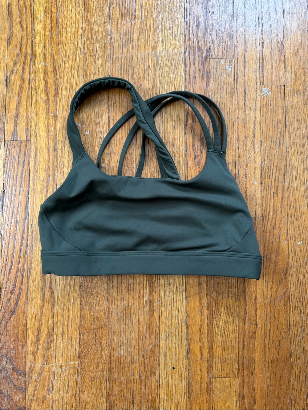 Athleta Women's Olive Green Strappy Sports Bra